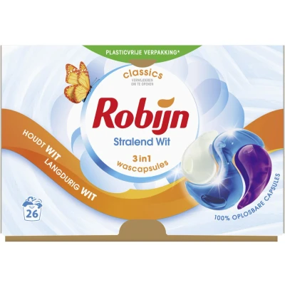 Afbeelding van Robijn Wascapsules 3 in 1 Stralend Wit 26 stuks