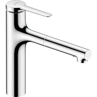 Afbeelding van Hansgrohe hg kitchen mixer 160 zesis m33 metal pull out spray pro 2jet chrome 74822000