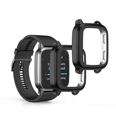 Afbeelding van kwmobile 2x smartwatch hoes geschikt voor Garmin Venu Sq 2 Music / hoesje Siliconen sporthorloge cover Activity tracker case in zwart