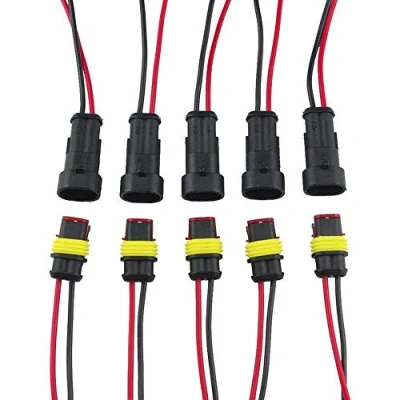 Afbeelding van Mintice 5 x 2 polige auto, automatisch, waterdicht, elektrische connector, stekkerset met AWG draad van mariene kaliber
