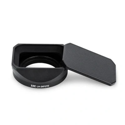 Afbeelding van JJC Metalen cameralenskap met kap voor Fujifilm XF 27 mm F2.8 R WR, vervangt originele LH XF27 lenskap, vermindert lensflare voorkomt reflectie bescherm de lens