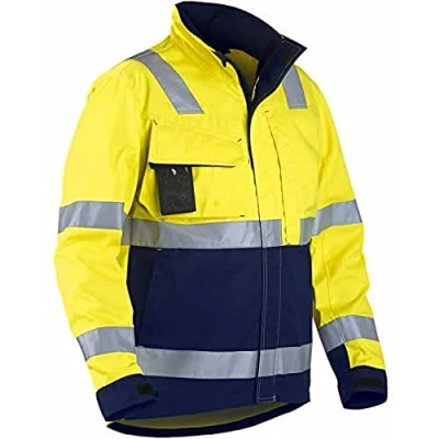 Afbeelding van Blåkläder 4064 1811 Jack Ongevoerd High Vis klasse 3 Geel/Marineblauw maat L