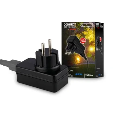 Afbeelding van Briloner Insteekbare voeding 3924015 voor buitenlampen van 12 V, zwart