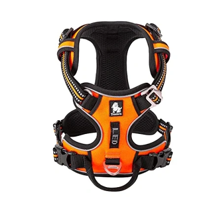 Afbeelding van WINHYEPET True Love No Pull Hond Harnas Extra Reflecterende Huisdier voor Kleine Medium Grote Honden Adjustbale Hardlopen Gewatteerde Zachte Mesh Vest Gemakkelijke Controle TLH56512 (Oranje, M)