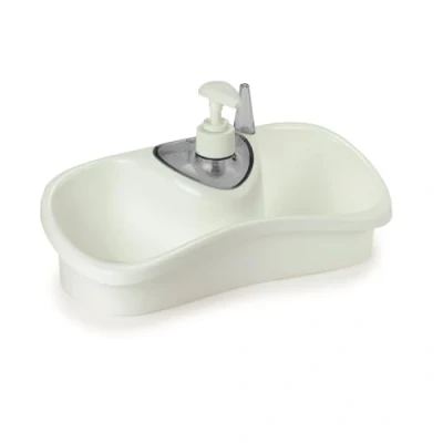 Afbeelding van Snips Zeepbakje sponshouder &amp; dispenser 26 x 11,5 14,5 cm 100% gerecyclede kunststof Made in Italy