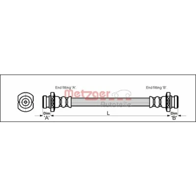 Afbeelding van METZGER 4110611 Remslang 222mm F10 x 1