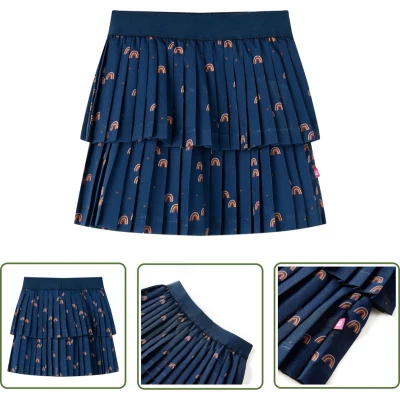 Afbeelding van vidaXL Meisjesrokje Kinderrokje 104 marineblauw Blauwe Rok Regenboog Kindermode
