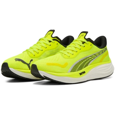 Afbeelding van puma Velocity Nitro 3 Hardloopschoenen voor op de weg, Heren, Maat: 41, Yellow alert black Schoenen