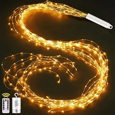 Afbeelding van Joycome Led lichtbundel, 1 m, 100 leds, 8 modi, waterdicht, werkt op batterijen, met afstandsbediening, timer voor Kerstmis, balkon, tuin, gieter binnen en buiten, decoratie