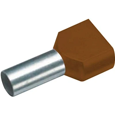 Afbeelding van Vogt Verbindungstechnik 470814D Dubbele adereindhulzen 10 mm² Deels geïsoleerd Bruin 100 stuk(s)