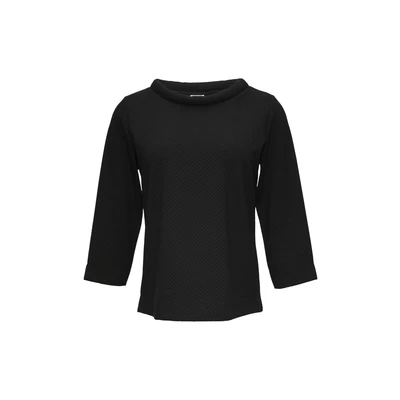 Afbeelding van s.Oliver Black Label Strukturiertes MIT Rundhalsausschnitt Sweater, Dames, Maat: 32, Schwarz