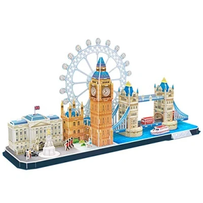 Afbeelding van World Brands London puzzel voor volwassenen en kinderen, modelbouw, 3D puzzel, grappige geschenken, cultuur, reizen uit huis, meerkleurig (CubicFun MC253H)