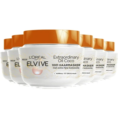 Afbeelding van 6x L&#039;Oréal Elvive Extraordinary Oil Kokos Haarmasker 300 ml