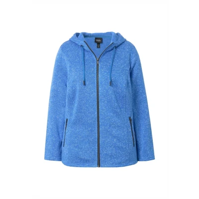 Afbeelding van Ulla Popken Melange Lined Hooded Vest, Dames, Maat: 46/48, Peacock blue