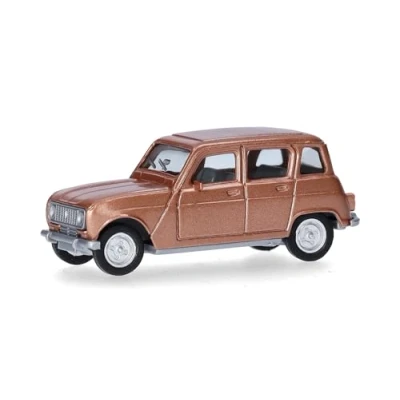 Afbeelding van herpa 030199 002 modelauto Renault R4, miniatuur op schaal 1:87, verzamelstuk, Made in Germany, model van kunststof, kleur: beige metallic miniatuurmodel