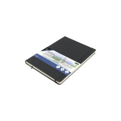 Afbeelding van Schetsboek Kangaro A4 cold grey PU HC 80 vel 140gr roomwit met elastie