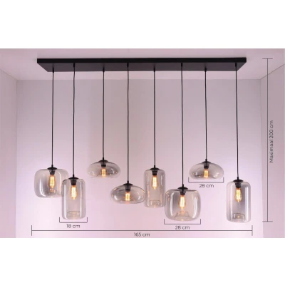 Afbeelding van EEF hanglamp Grey 8 lichts 165cm