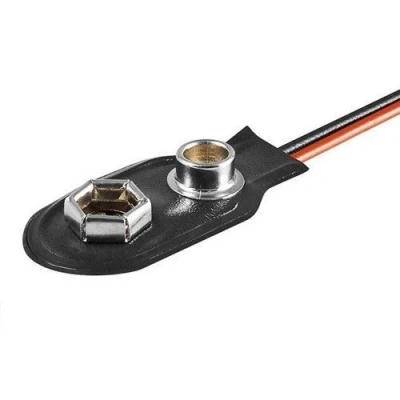 Afbeelding van Cablepelado Batterijhouder voor 1 x 6LF22 batterij, I vormige batterijclip, inclusief 200 mm kabel, geschikt 6F22, 6HR61, 6LR61 9V batterij