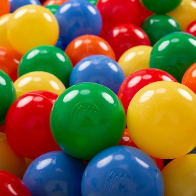 Afbeelding van KiddyMoon 300 ∅ 7cm kinderballen speelballen voor ballenbad baby plastic ballen made in eu, geel/groen/blauw/rood/oranje