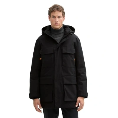 Afbeelding van TOM Tailor Denim Arctic MIT Abnehmbarer Kapuze Winterjas, Heren, Maat: Large, Black