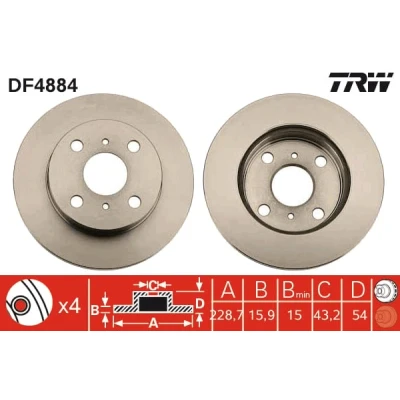 Afbeelding van Trw Remschijf DF4884