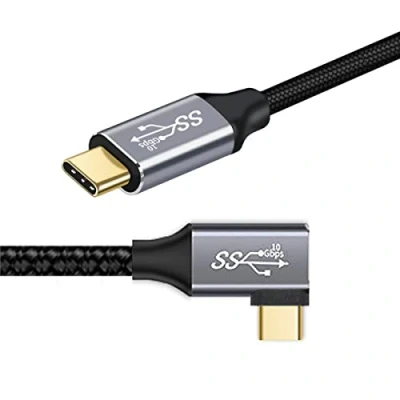 Afbeelding van CY Type C naar USB USB3.1 10Gbps 100W datakabel 0.5m voor Laptop &amp; Telefoon 90 Graden Rechtshoek