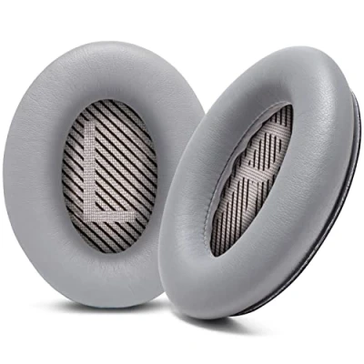 Afbeelding van WC Wicked Cushions Opgewaardeerde Vervangende Oorkussens voor Bose QC35 &amp; QC35ii (QuietComfort 35) Hoofdtelefoons Meer Zachter Leer, Luxe Memory Foam, Toegevoegde Dikte, Extra Duurzaamheid (Zilver)