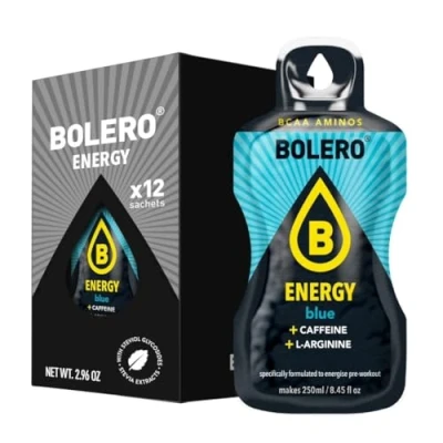 Afbeelding van Bolero Energy Blue 7 g x 12 zakjes Sugar Free Powder Drink Veganistisch &amp; Glutenvrij Voor actieve lifestyles