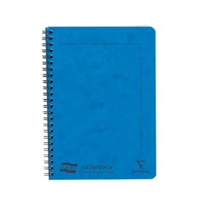 Afbeelding van Clairefontaine 4855Z Een spiraalschrift Europa Notemakers in blauw A5 14,8x21 cm 120 uitneembare pagina&#039;s met lijnen Wit papier van 90 g Glanzende cover