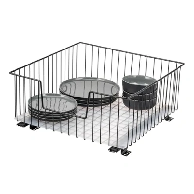 Afbeelding van bremermann Kast mand 50 cm breed, telescopische bodem met inlegplank, keukenlade (zwart)