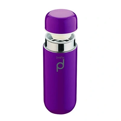 Afbeelding van Pioneer DrinkPod Thermosfles van roestvrij staal, 0,2 l, dubbelwandig, thermo voedselcontainer, 6 uur warm, 24 koel, lekvrij, BPA vrij, lila