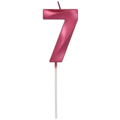Afbeelding van Folat Kaars cijfer 7 glamour roze metallic cm