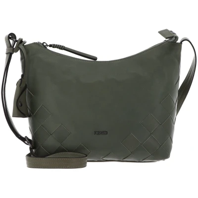 Afbeelding van PICARD Leren Schoudertas Savanne Zip Crossbody Bag Palm Leaf Groene