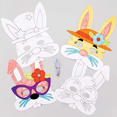 Afbeelding van Baker Ross Pasen Bunny Kleur in Maskers — Creatieve kunst en ambachtelijke benodigdheden voor kinderen te maken versieren (8 Pack)