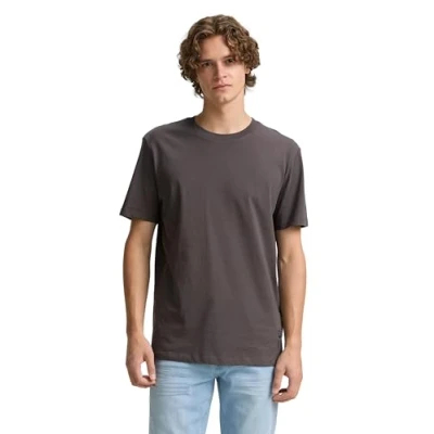 Afbeelding van TOM Tailor Denim Tshirt Basic AUS Baumwolle basic, Heren, Maat: Small, Pavement grey