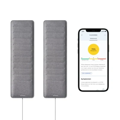Afbeelding van Withings 3.70055E+12 Sleep Analyzer bundel Een speciale set van 2 klinisch gevalideerde slaaptrackers onder de matras met slaapapneudetectie en slaapcyclusanalyse [Amazon Exclusive],Grijs