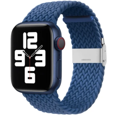 Afbeelding van Apple Watch Braided nylon bandje Blauw Geschikt voor 42mm / 44mm 45mm 49mm