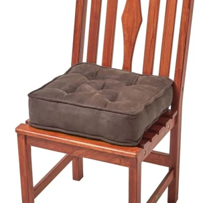 Afbeelding van Homescapes Bruin zitkussen zitverhoger/stoelkussen 40 x cm met velours bekleding