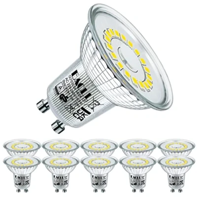 Afbeelding van EACLL GU10 LED Lamp Koel Wit, 6.5W Gelijk aan 100W Halogeenlampen, 10 pack, 6400K 735lm AC 230V Geen Flikkering Verlichting, Stralingshoek 120 Spots, Niet Dimbaar Korte Reflectorlamp