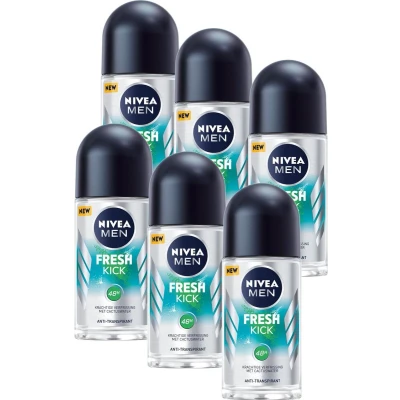 Afbeelding van 6x Nivea Men Anti Transpirant Roll On Fresh Kick 50 ml