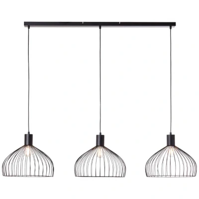 Afbeelding van BRILLIANT lamp, Blacky hanglamp 3 vlams zwart mat, 3x A60, E27, 40W, kabel inkortbaar / in hoogte verstelbaar
