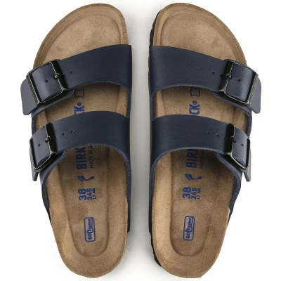 Afbeelding van Birkenstock Arizona SFB BF Narrow Pantoffels, Dames, Maat: 46, Blue Hoogwaardig imitatieleer