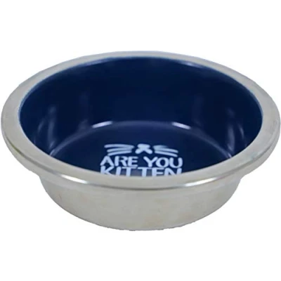 Afbeelding van Katteneetbak RVS/melamine 11 cm blauw Gebr. de Boon