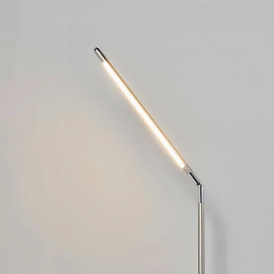 Afbeelding van Lindby LED vloerlamp 1licht metaal H: 163 cm gesatineerd nikkel Inclusief lichtbron