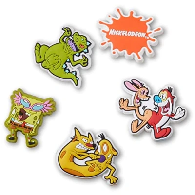 Afbeelding van Crocs Uniseks Nickelodeon Throwback 5 pack schoenbedels, één maat, Pack, Eén maat