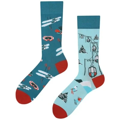 Afbeelding van TODO Colours Grappige sokken met motief meerkleurig, kleurrijk, gek voor levensvreugde, Skimotief, 43 46 EU