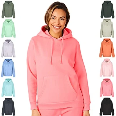 Afbeelding van Light &amp; Shade And Super Soft Touch Pastel Bright Loungewear sweatshirt met capuchon voor dames, roze, L