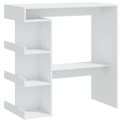 Afbeelding van Bartafel met opbergrek 100x50x101,5 cm spaanplaat wit