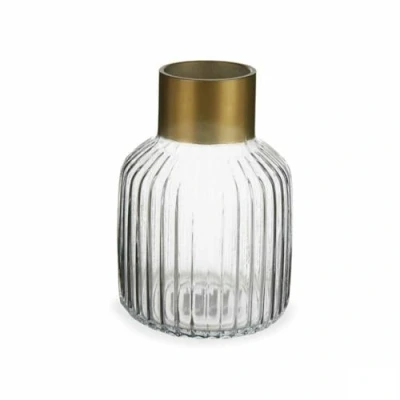 Afbeelding van Vaas Transparant Gouden Glas 14,5 x 22 cm (6 Stuks)