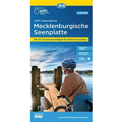 Afbeelding van ADFC Regionalkarte Mecklenburgische Seenplatte 1:75.000, reiß und wetterfest, Mit kostenlosem GPS Download der Touren via BVA website oder Karten App: 20 Tourenvorschlägen für kleine Rauszeiten